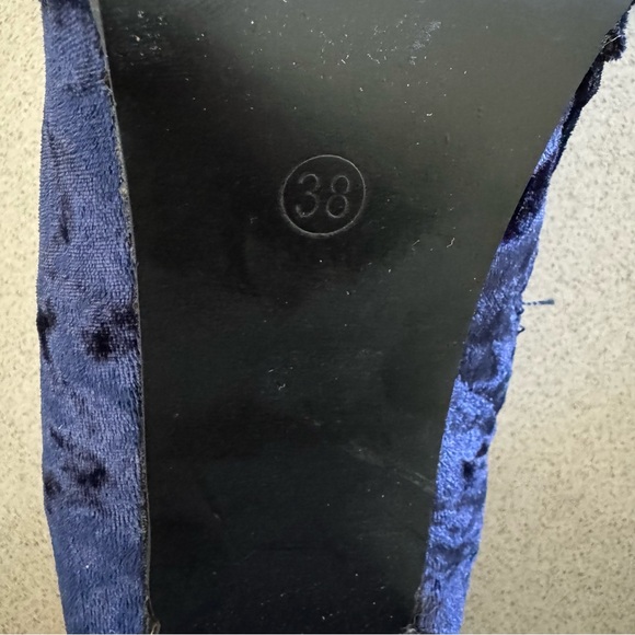 Blue Velvet Knee-High Boots - Picture 10 of 14